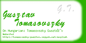 gusztav tomasovszky business card